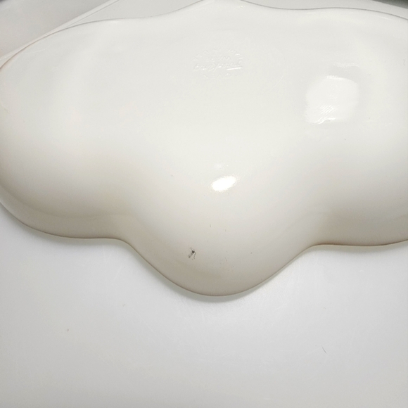 Vintage Anchor Hocking Fire King Milk Glass Relish Tray w/ Gold Beaded Trim (2) - Picture 12 of 13